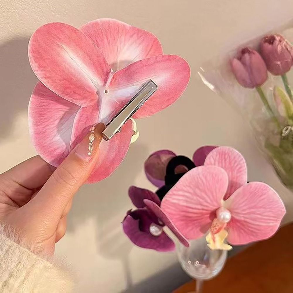 Orchid Phalaenopsis - 1 buah klip rambut bebek anggrek